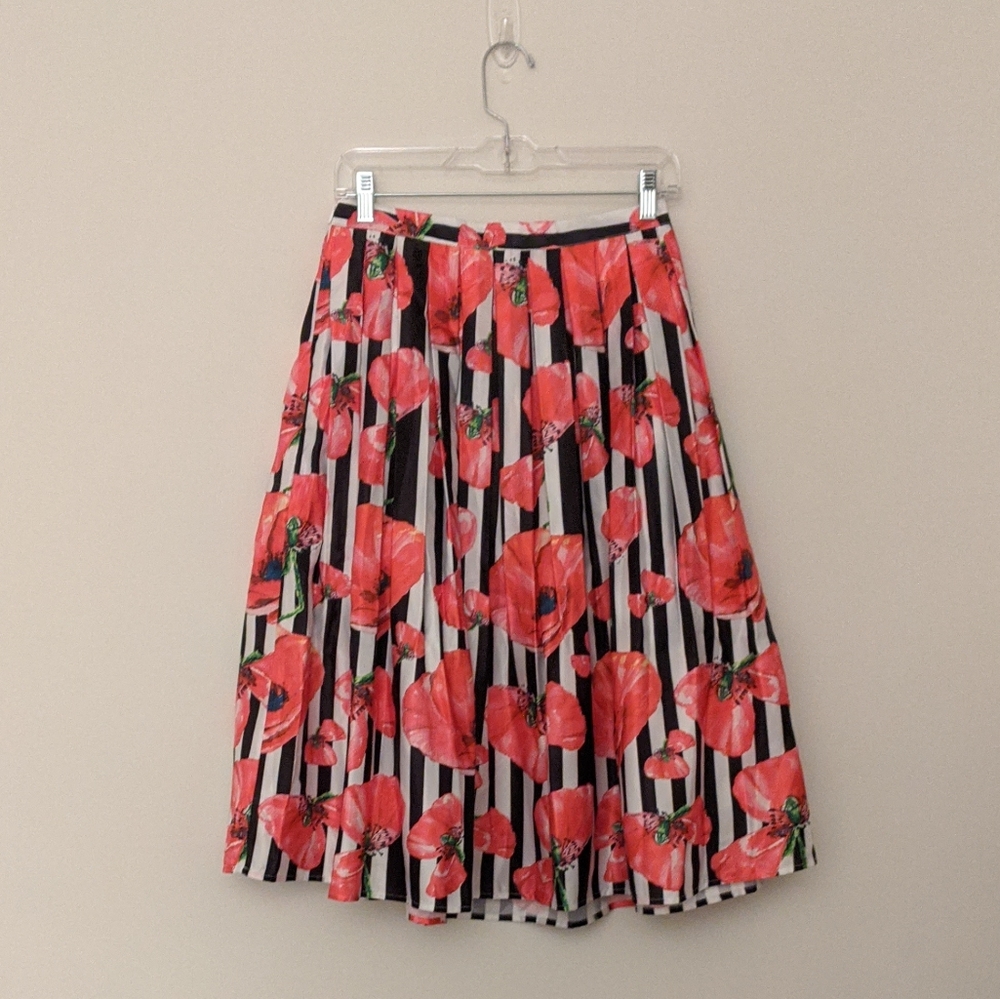 🌹NWT Chicwish striped poppy midi skirt